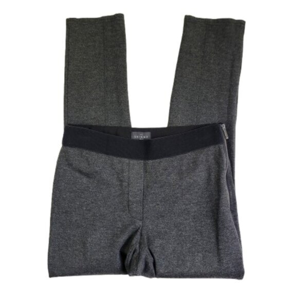 White House Black Market Gray Ponte Slim Ankle Pants Sz 4 - Picture 2 of 13
